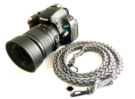 paracord camera strap - custom color - charcoal - made in USA