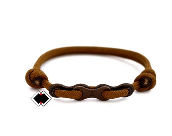 Bike chain paracord bracelet custom color handmade in USA - coyote brown