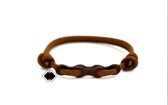 Bike chain paracord bracelet custom color handmade in USA - coyote brown