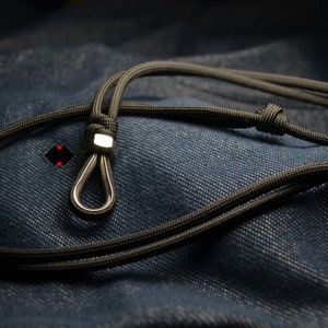 Adjustable 550 paracord thimble necklace - minimalist - sailors climbing fishing handmade in USA