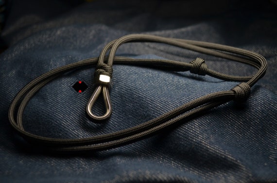 Adjustable 550 paracord thimble necklace - minimalist - sailors climbing fishing handmade in USA