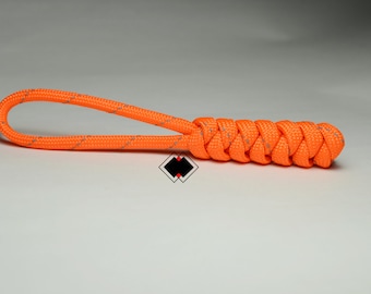 6 pack reflective neon orange 550 paracord zipper pulls keychain knife lanyard handmade in USA