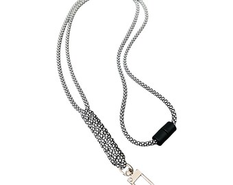 Cordón de paracord con diseño de rombos en blanco y negro - paracord 550 - hebilla de seguridad - fabricado en EE. UU.
