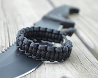 Paracord mad max style Survival Bracelet - BLACK