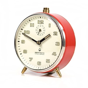 Alarm clock, Trivox Silentic, Mera Poltik Polish Vintage, Mechanical clock, Desk clock, Retro alarm clock, Antique alarm clock.