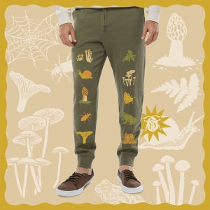 Mushrooms, Ferns, Snail, Beetle, Spider Web, Spooky, Sweatpants, Cozy