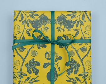 Roll of 3 Double-Sided Recyclable Gift Wrap, Wrapping Paper, Sheets 20x29" | Flowering