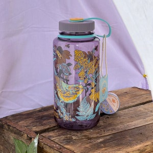 32oz Wide Mouth Nalgene Water Bottle: Prairie, Prairie Warbler, Bird, Floral