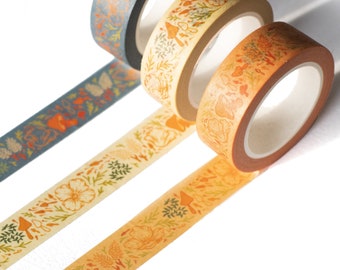 Poppies and Mushrooms Floral Washi Tape