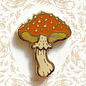 Mushroom Hard Enamel Pin 1.25”