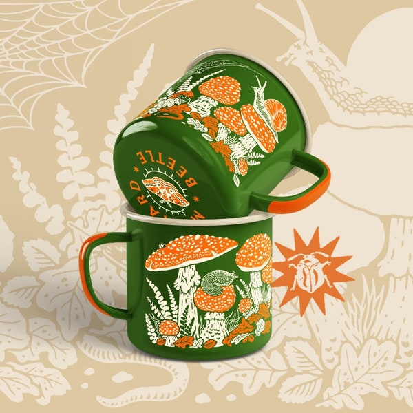 Toad & Mushrooms Enamel Mug