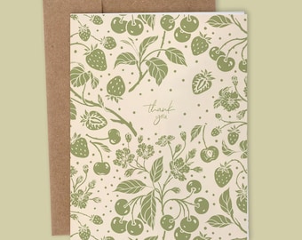 Greeting Card: Floral Fruit "Thank You"
