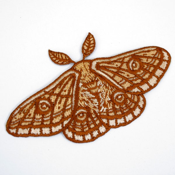Emperor Moth Embroidered Patch, Iron on Patch
