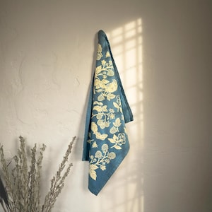 Berries Tea Towel, Hand Screenprinted Hand Dyed, 100% Organic Fair Trade Cotton image 7