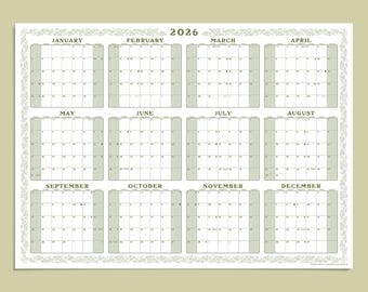 2026 Year Wall Calendar 24x33"