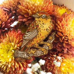 Palm Warbler Bird Embroidered Patch, Iron on Patch, Ornithology