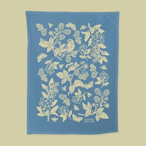 Berries Tea Towel, Hand Screenprinted Hand Dyed, 100% Organic Fair Trade Cotton image 9