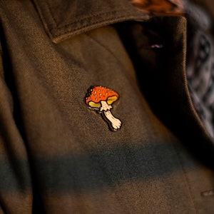 Mushroom Hard Enamel Pin 1.25 image 2