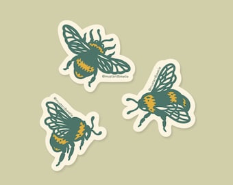 Bumblebees, Waterproof Vinyl Sticker Set