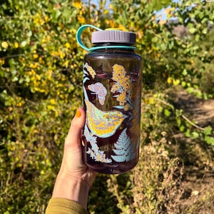 32oz Wide Mouth Nalgene Water Bottle: Prairie, Prairie Warbler, Bird, Floral image 7