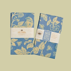 Berries Tea Towel, Hand Screenprinted Hand Dyed, 100% Organic Fair Trade Cotton image 6