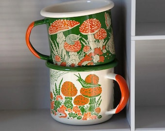 Toad & Mushrooms Enamel Mug