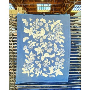 Berries Tea Towel, Hand Screenprinted Hand Dyed, 100% Organic Fair Trade Cotton image 8