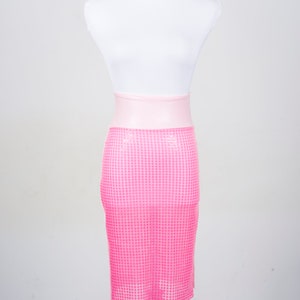hot pink velvet pencil skirt