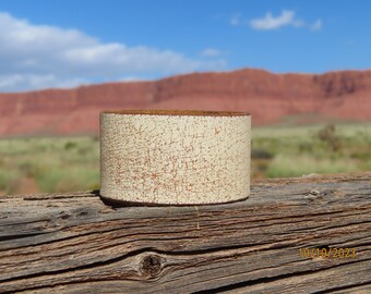 upcycled leather cuff bracelet/white leather cuff bracelet/unisex leather cuff/mens/womens/distressed painted cuff/cuffs leather/C383