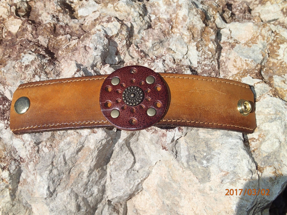 Brown Leather Cuff/southwestern Leather Cuff/rustic Cuff/mens - Etsy