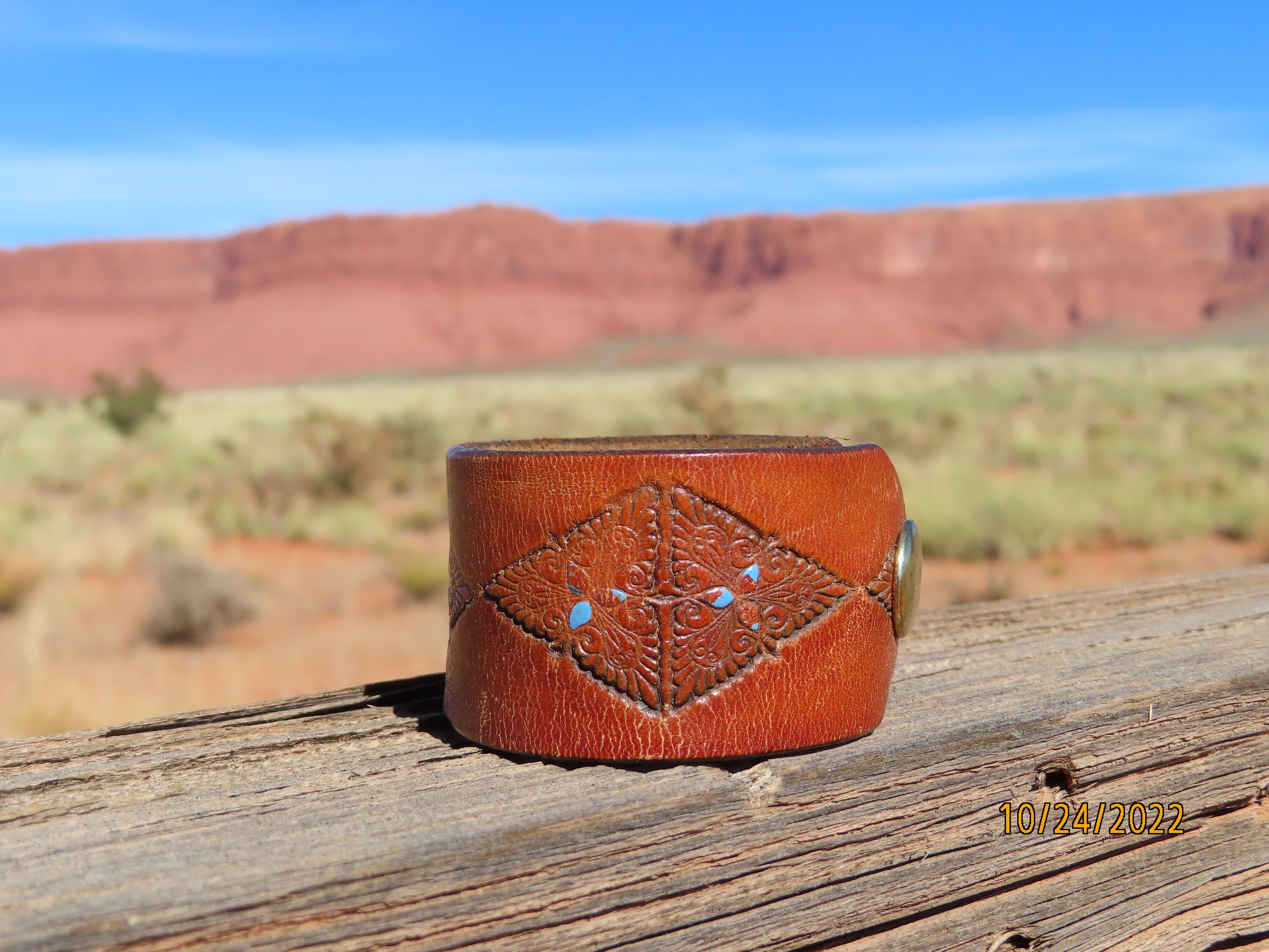 Tooled Cuff/upcycled Leather Cuff Bracelet/man Cuff/leather