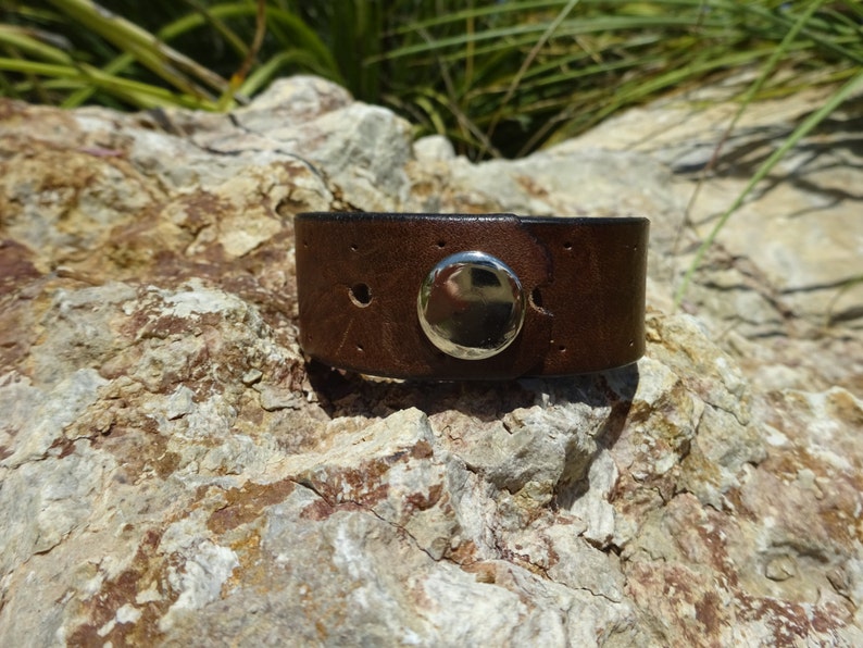 Dark Brown Vinatge Cuff X pattern