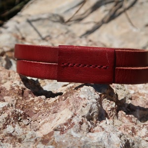red multi strand leather choker/womens feminine leather choker/leather necklace/country girl/boho/jewelry/leather jewelry/maroon choker/CH12