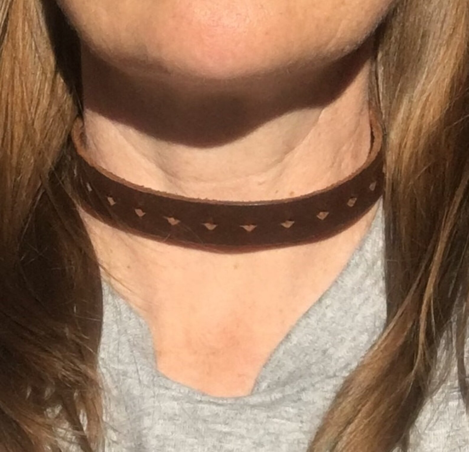 Brown Leather Choker/unisex Leather Choker/mens Necklace/womans Necklace/leather Jewelry