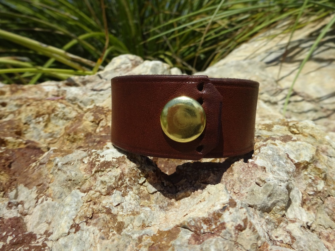 Brown Leather Cuff/basket Weave Leather Cuff/upcycled Leather Etsy