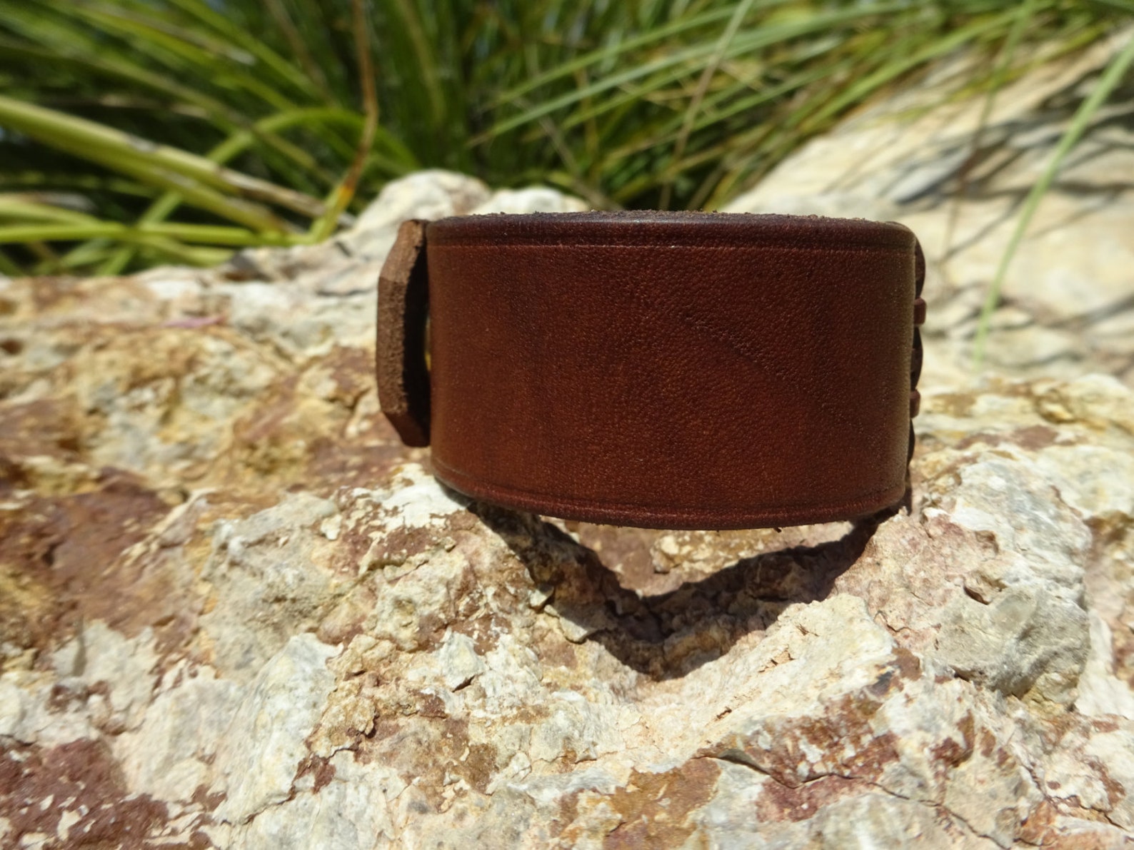 Brown Leather Cuff/basket Weave Leather Cuff/upcycled Leather Etsy