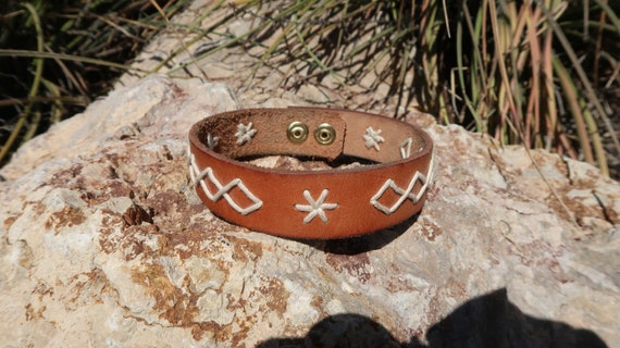 Brown Leather String Choker/brown Leather Choker/upcycled Leather