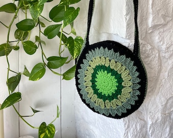 Ready to ship Crochet Sunburst Garden Tote farmers market tote fall autumn purse