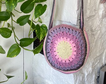 Ready to ship Crochet Sunburst Garden Tote farmers market tote fall autumn purse