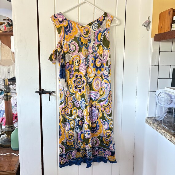 1960s vintage psychedelic mod mini dress with sca… - image 2