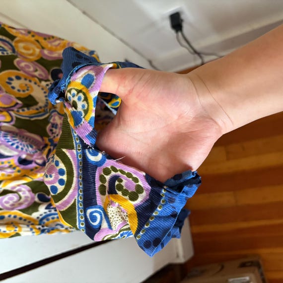 1960s vintage psychedelic mod mini dress with sca… - image 7