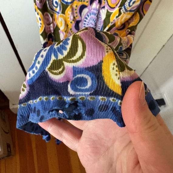 1960s vintage psychedelic mod mini dress with sca… - image 8