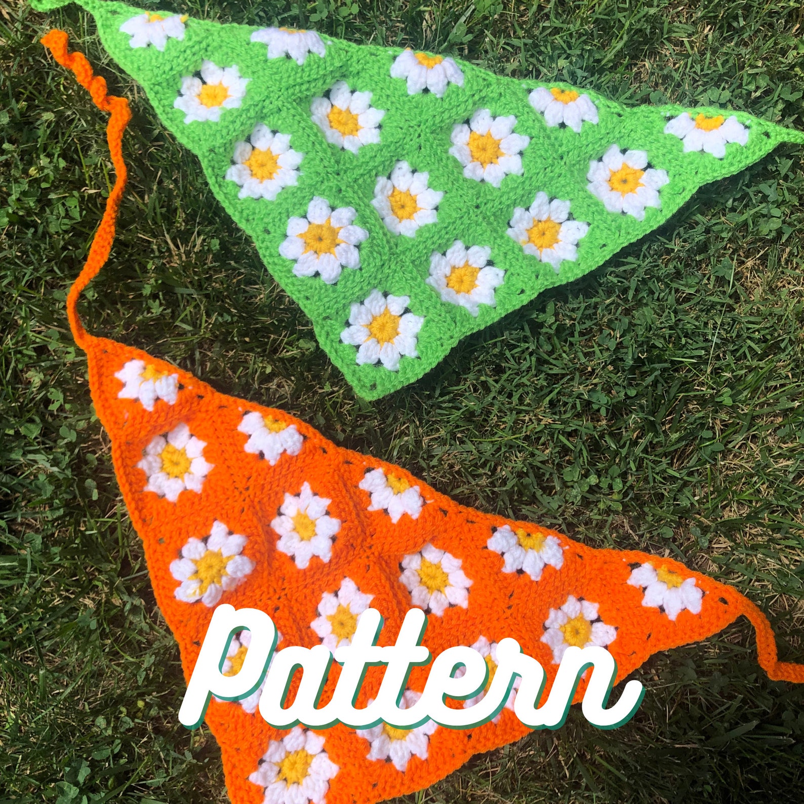 CROCHET PATTERN The Original Daisy Bandana PDF Download 60s Etsy