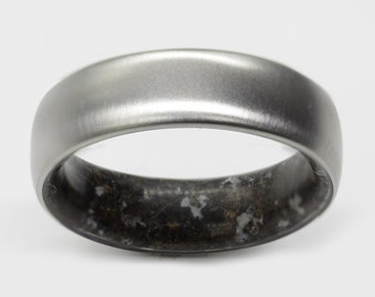 Aquamarine March birthstone ring round band comfort fit man woman ring size titanium round band