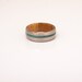 Mens Titanium and Turquoise wedding band wood ring olive