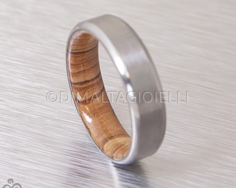 olive wood ring titanium band mens wedding wood ring Titanium and Olive Rings - Mens Wood Rings -wood Wedding Band - Men's wedding Band
