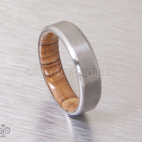 olive wood ring titanium band mens wedding wood ring Titanium and Olive Rings - Mens Wood Rings -wood Wedding Band - Men's wedding Band