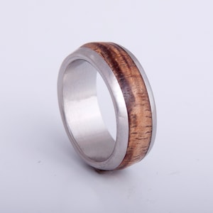wood wedding band titanium ring mens wedding ring koa ring