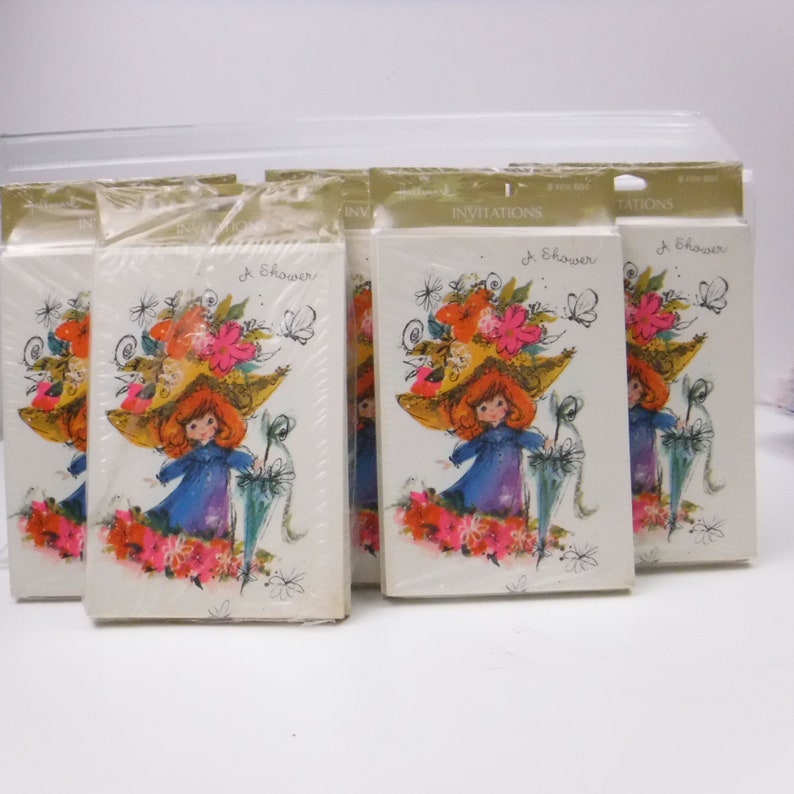 40 Vintage Wedding or Baby Shower Invitations from Hallmark Cards Sealed Old Store Stock