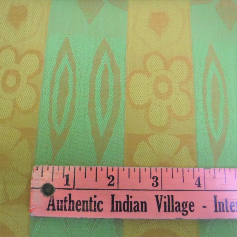 MCM Green /& Gold Brushed Cotton Remnant Fabric 44 W x 58 L